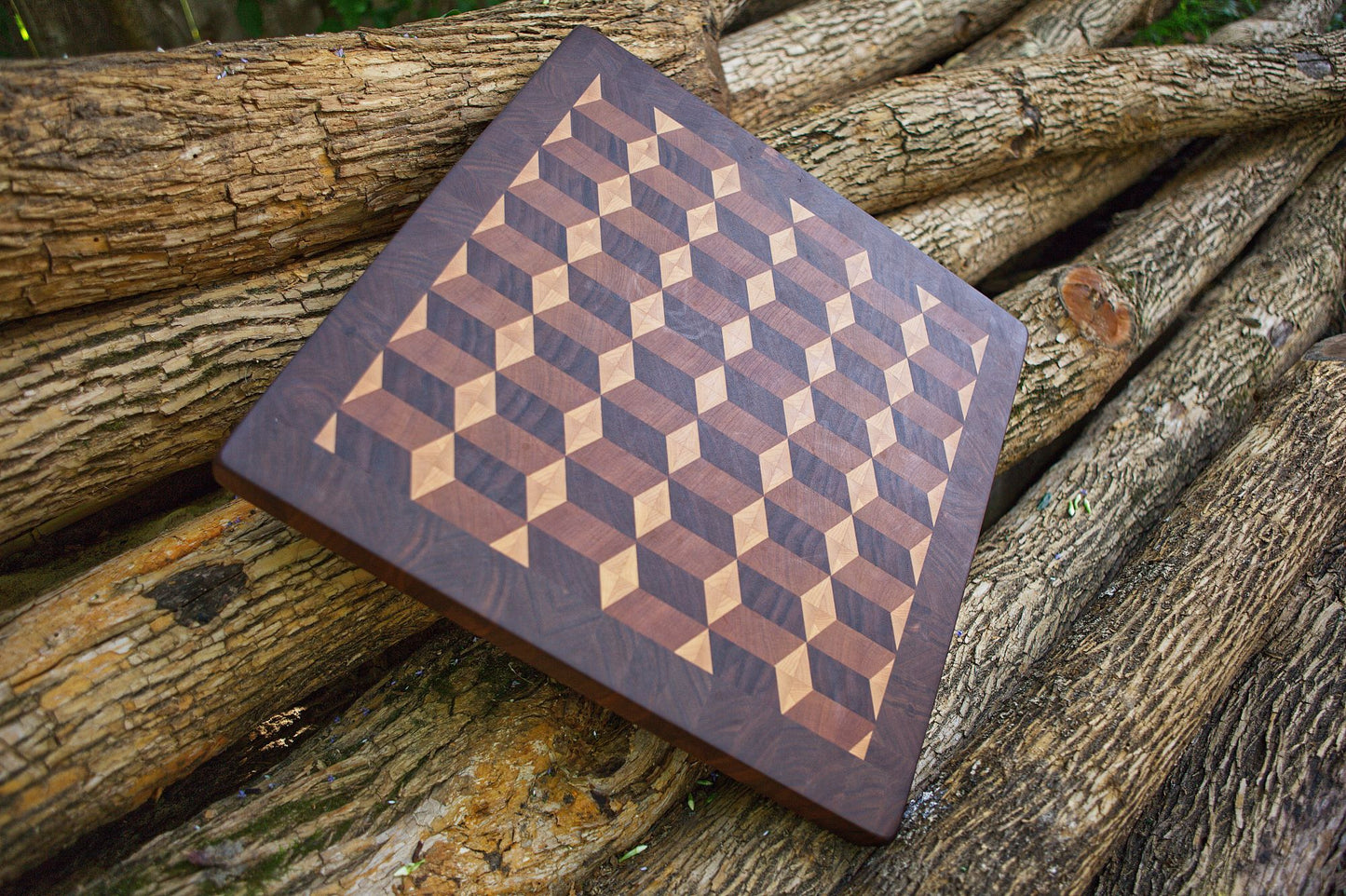 THE TUMBLER: Charcuterie Board, Quilt-Inspired Wooden Artistry for Stylish Serving