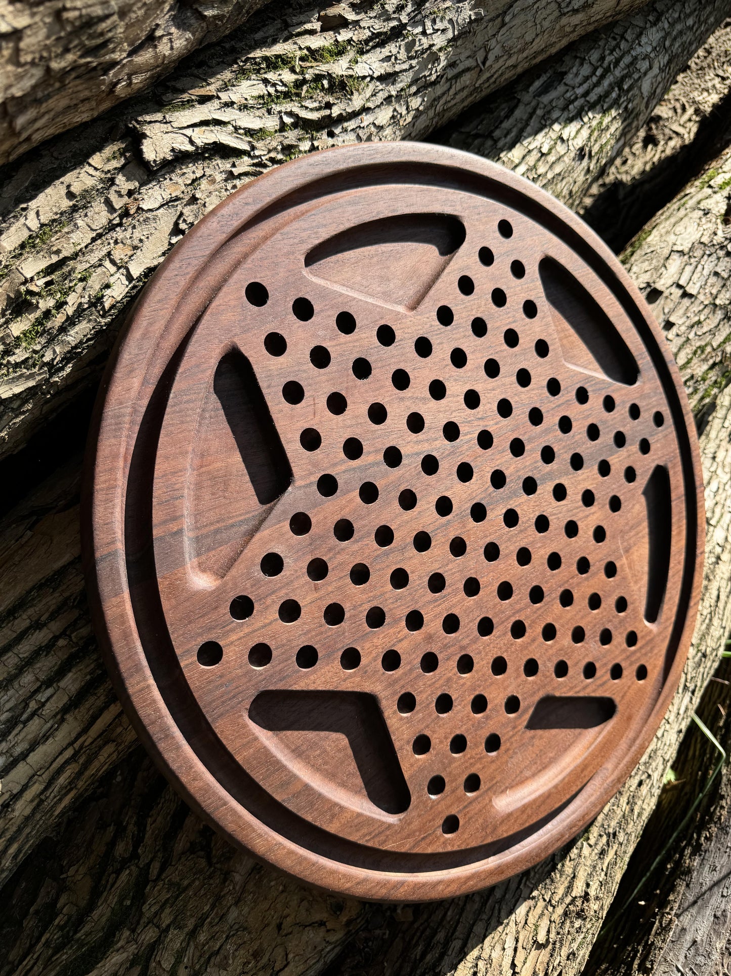 Elegant Chinese Checkers - Handmade Black Walnut Board Game