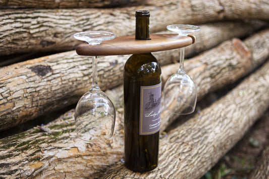 WINE42: Wooden Wine Caddy with Glass Holders - The Perfect Blend of Elegance & Functionality for Wine Enthusiasts